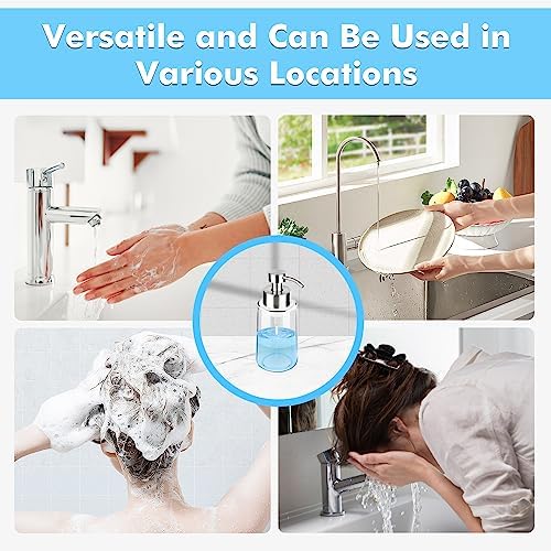 Thick Glass Soap Dispenser with Rust Proof Stainless Steel Pump, Clear