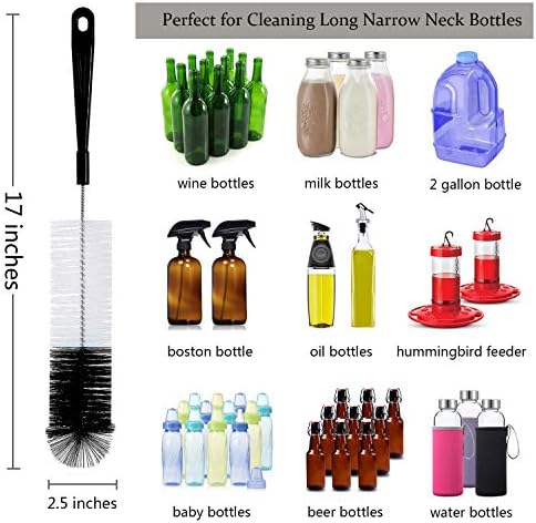 ALINK 8-Pack Bottle Cleaning Brush Set, Black