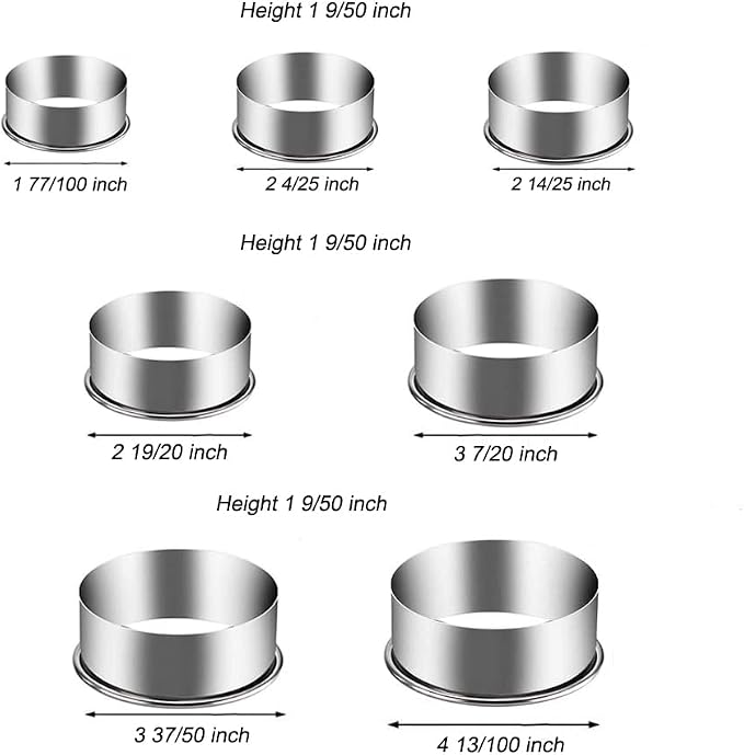 7 Pieces Stainless Steel Cookie Cutter Set Biscuit Plain Edge Round Cutters - Image 7