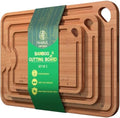 Wood Cutting Boards For Kitchen, Bamboo Cutting Boards With Deep Juice