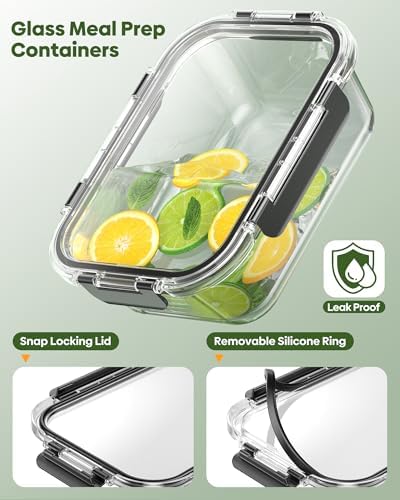 KEMETHY 40 PCS Glass Food Storage Containers with Lids