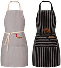 BeLuyi 2 Pack Adjustable Bib Apron with 2 Pockets Chef Cooking Kitchen