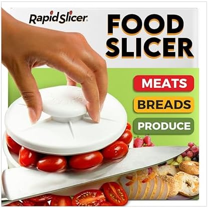 White Bagel Slicer and Multi-Use Food Cutter