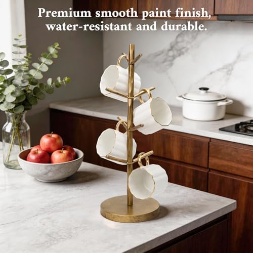 BEGINS Hand Forged Mug Holder Tree with 8 Hooks, Vintage Free Standing