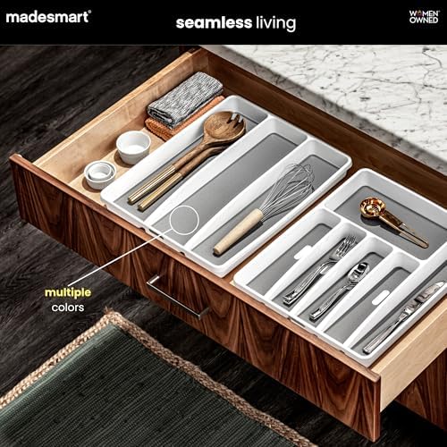 madesmart Classic 3-Compartment Utensil Tray, Carbon