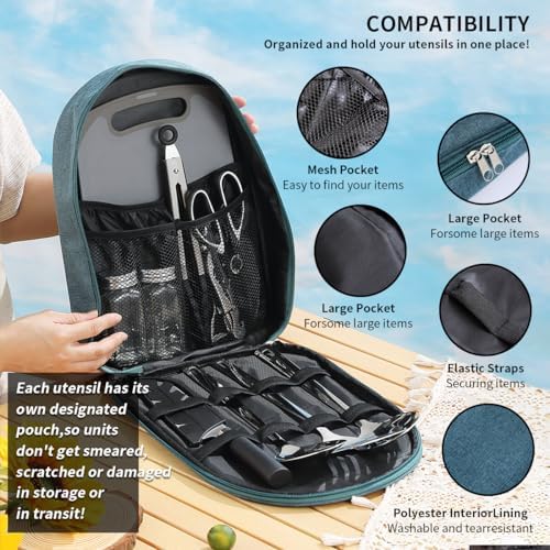 Evanda 10 Piece Stainless Steel Camping Utensil Set