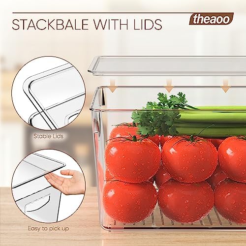 4 Pack Clear Storage Bins with Lids, Stackable