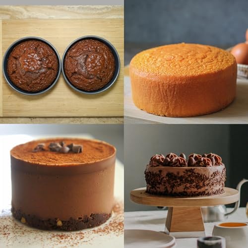 HARFINGTON 2Pcs Round Cake Pan with Removable Loose Bottom 5" Small