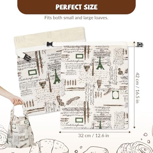 CHENGLIN Large Reusable Beeswax Cotton Bread Bags