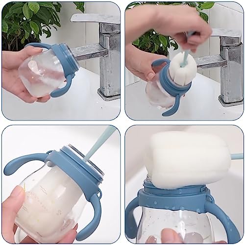 4 PCS Sponge Bottle Brushes, Bottles Scrubber Cleaning Brush with