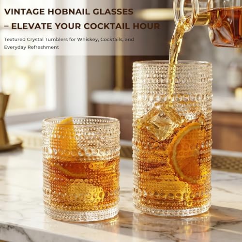 CycleMore Set of 12 Drinking Glasses, Clear 12 oz & 10 oz Cocktail