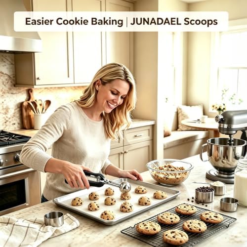JUNADAEL J Cookie Scoop 4 Tablespoon, 2 OZ Cookie Scoops for Baking