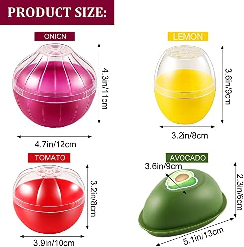 Vegetable and Fruit Storage Containers, 4 Pcs, BPA Free