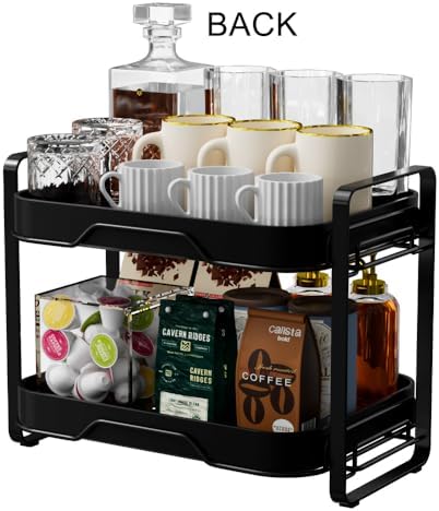 2-Tier Cup Drying Rack & Coffee Bar Accessories with Drying Tray