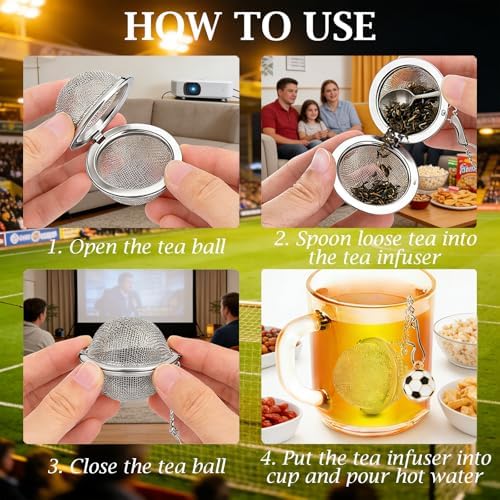 Soccer Tea Infuser Set, 2 Pack Stainless Steel Loose Leaf Tea
