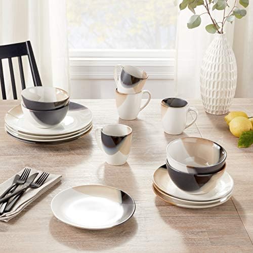 Mikasa Gourmet Basics Caden 16-Piece Stoneware Dinnerware Set, Service