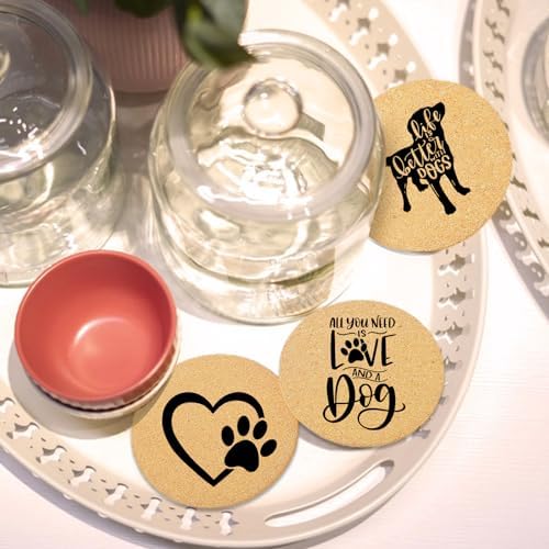 Coasters for Drinks with Set of 6, Cute Dog Coaster for New Home