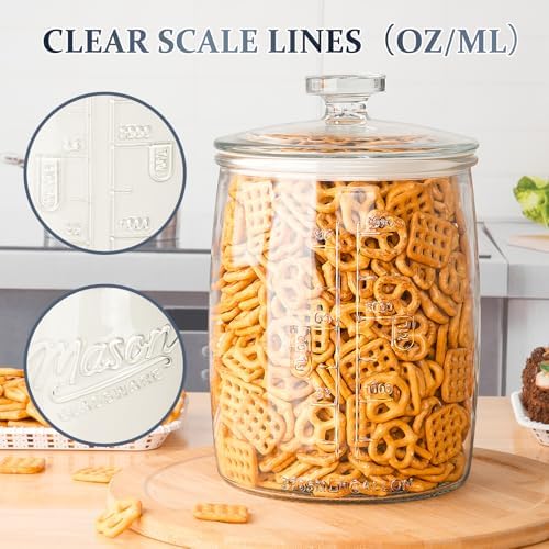 Folinstall 2 Pack 1 Gallon Glass Cookie Jars