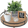 Defined Deco 12in Decorative Tray-Round Serving Tray with Metal