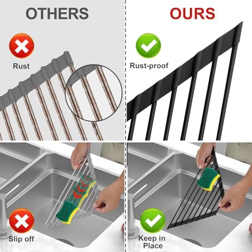 MERRYBOX Triangle Roll Up Dish Drying Rack Over The Sink, 2025
