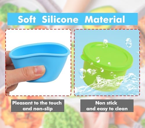 KOLUTI 2.4oz Salad Dressing Container To Go 8 Pack, Nonstick Silicone