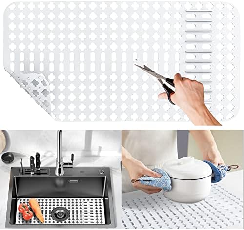 Moryimi 25" Silicone Sink Mat, White