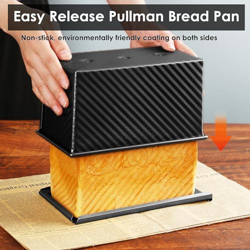 Pullman Sandwich Bread Loaf Pan with Lid, Nonstick Aluminized Steel