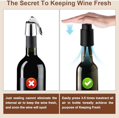 Vacuum Wine Preserver Stopper 2 PACK(Black)