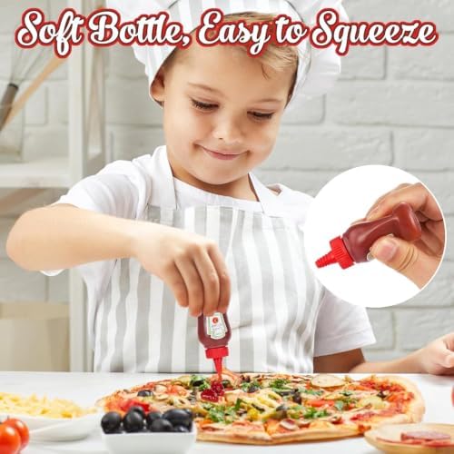 8 Pcs Mini Ketchup Bottle, Portable Mini Condiments Squeeze Bottle