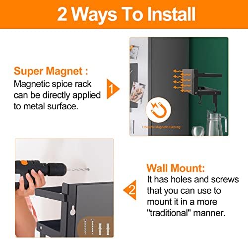Foldable Magnetic Spice Rack with Paper Towel Holder