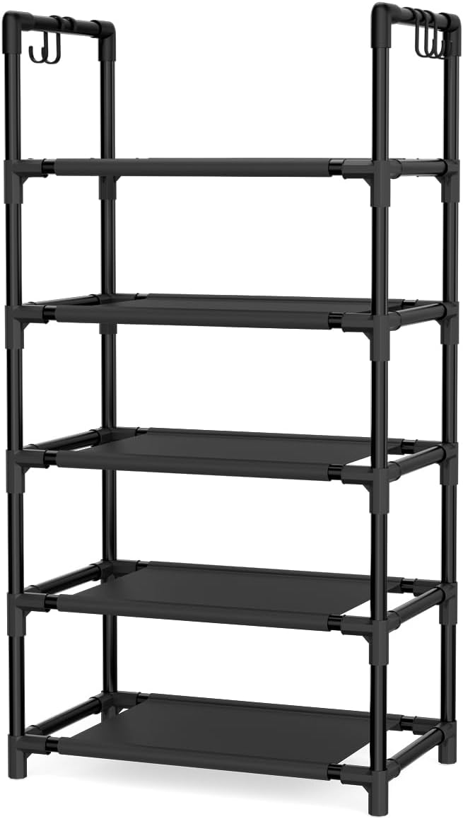 LANTEFUL 5 Tiers Shoe Rack 12-15 Pairs Boots Organizer Storage Sturdy Narrow - Image 8