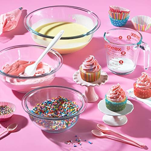 Pyrex Essentials (3-Piece) Glass Mixing Bowls Set for Prepping and