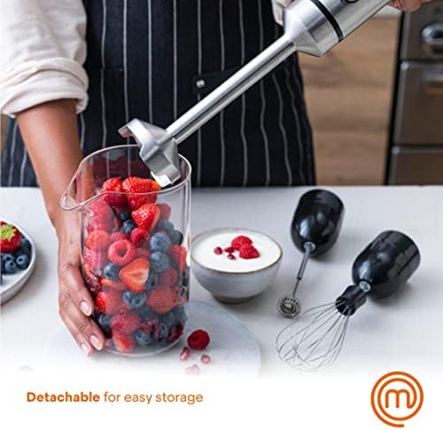 MasterChef Immersion Blender Handheld with Electric Whisk & Milk