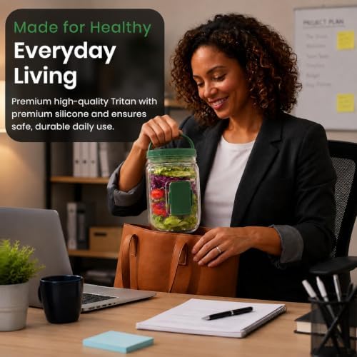2026 Latest Salad Pod Portable Salad Jar with Leakproof Dressing