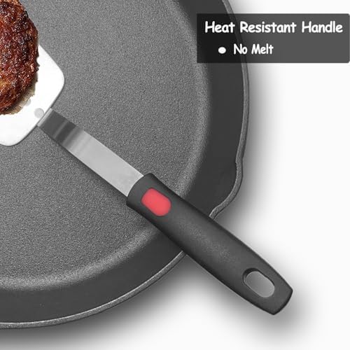 Stainless Steel Spatula, Slotted Metal Turner for Kitchen