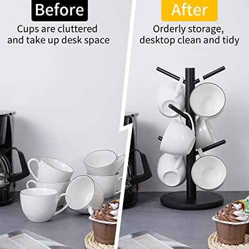 MyLifeUNIT Mug Holder Tree, 6 Hooks, Black