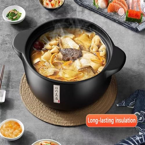 Clay Pot for Cooking, 1.7 Quart Ceramic Pot for Cooking with Lid