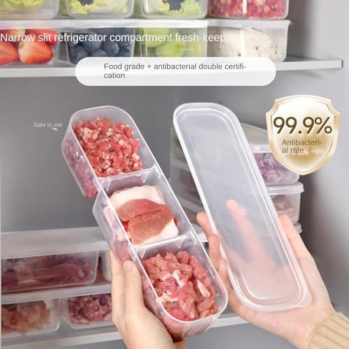 Fridge Storage Bins Box with Lid and Compartments