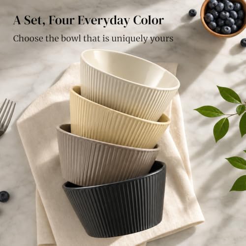 DOWAN 22 OZ Cereal Bowls Set of 4, Ceramic Soup Bowls for Cereal