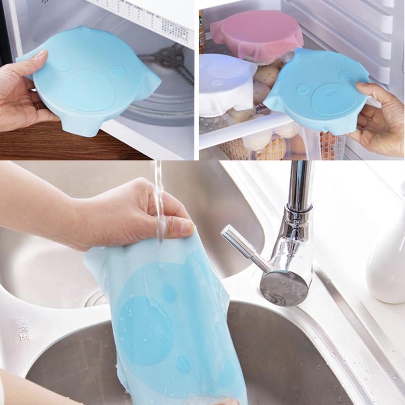 Hemoton Silicone Stretch Lids, Reusable Bowl Covers