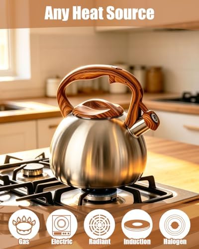 Misswater Tea Kettle for Stove Top,3.1QT Whistling Tea Kettle