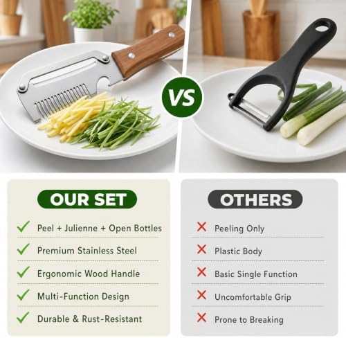 Upgrade Vegetable Peeler and Julienne Peeler Set, 2-Pcs