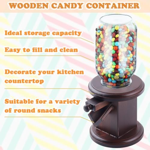 Wooden Candy Dispenser, M&M Dispenser, Cereal Dispenser Countertop