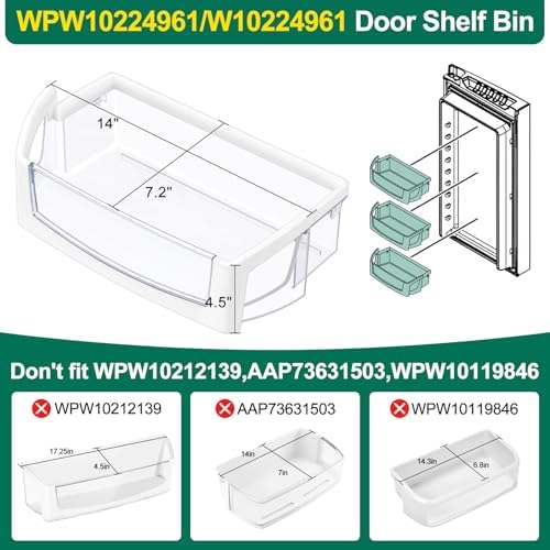 WPW10224961 W10224961 Refrigerator Door Shelf Bin