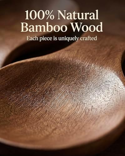 Wood Spoon Rest for Stove Top, Bamboo Spoon Holder for Kitchen