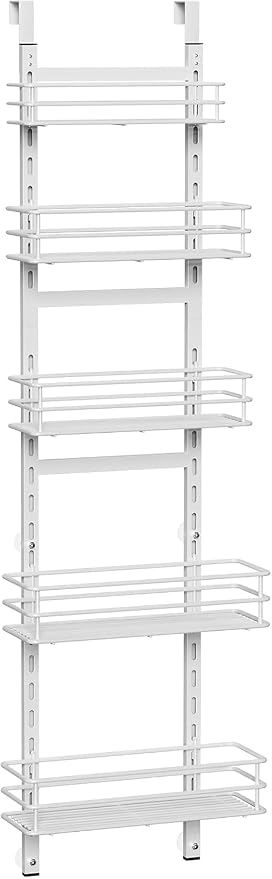 Adjustable 5-Tier Over the Door Pantry Organizer, Spice Rack, Narrow Hanging - Image 8