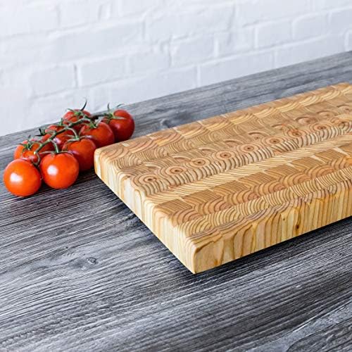Larch Wood Canada Medium End Grain Cutting Board, 13-3/4" x 8-3/4"