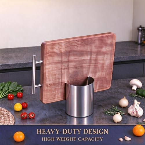 Multi-Functional Stainless Steel Kitchen Utensil Holder, 2-in-1 Spoon