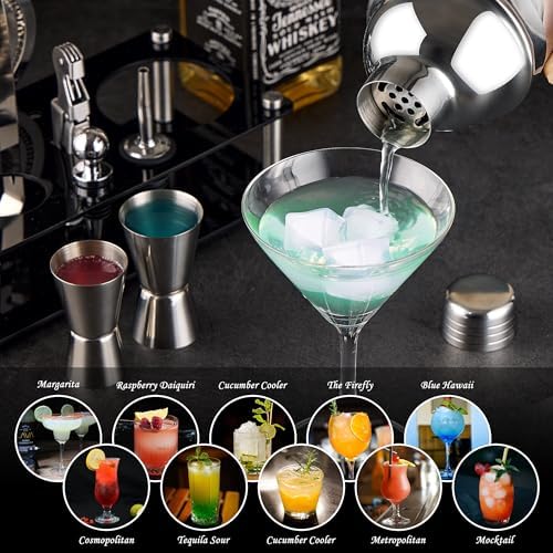 Wukuna Bartender Kit,15 Pcs Cocktail Shaker Bar Tool with Acrylic