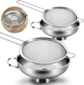 4 Pieces Stainless Steel Funnels with Fine Mesh Strainer Wide Mouth